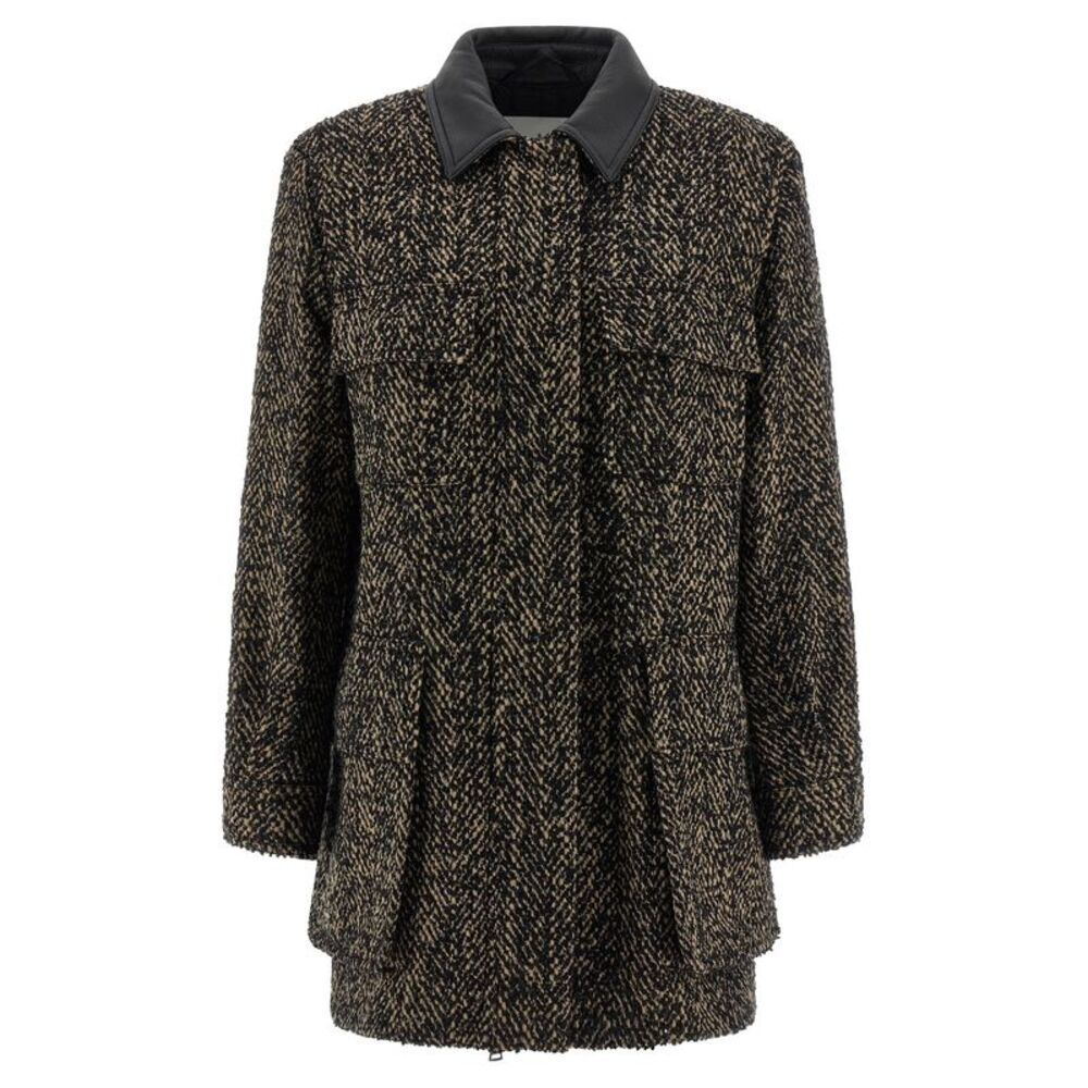 Max Mara Multicolor Virgin Wool Shell Women's Jacket
